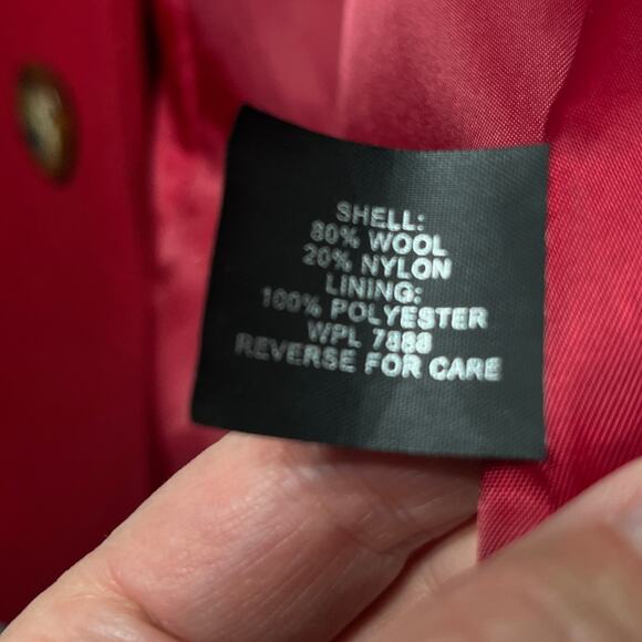 MICHAEL Michael Kors Coat Pea Red Wool Blend Short Lined Winter School Retro S - Picture 8 of 9